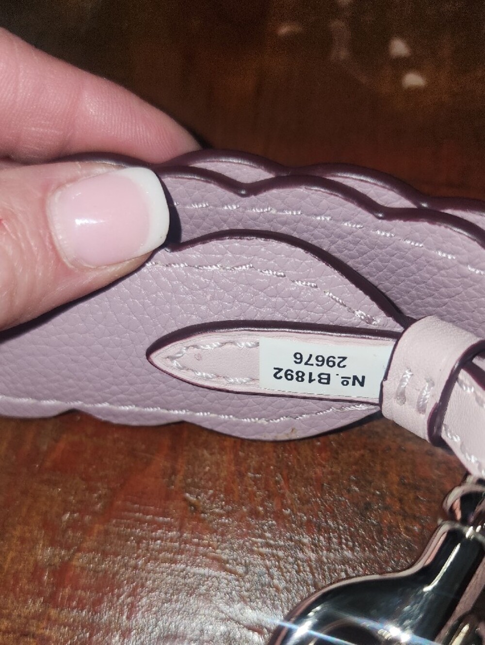 Coach Pale Pink Scalloped Leather Adjustable Shoulder Purse Strap - Picture 6 of 12